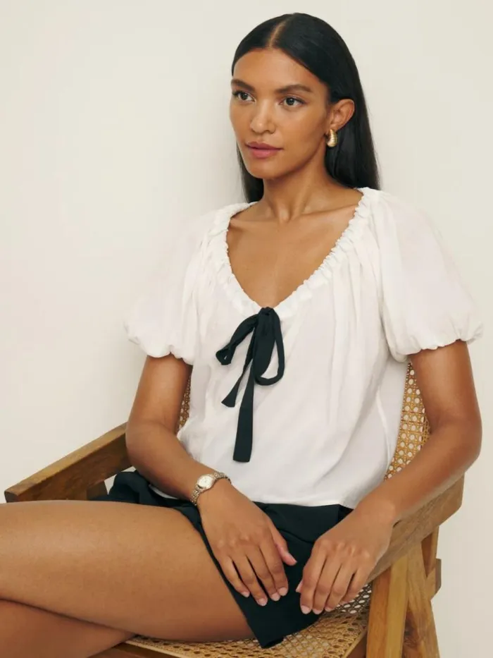 Clothing The Reformation Kenna Top White