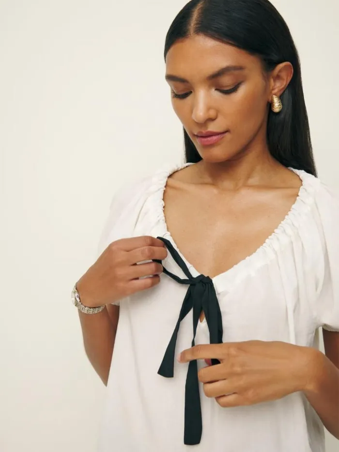 Clothing The Reformation Kenna Top White