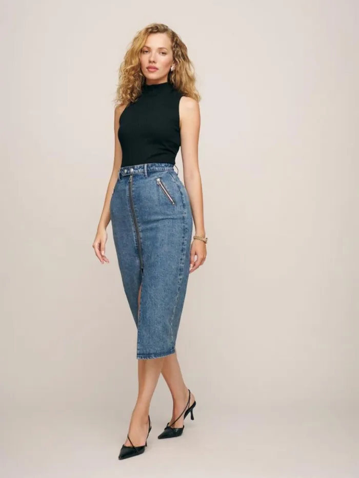 Clothing The Reformation Lunette Knit Top Black