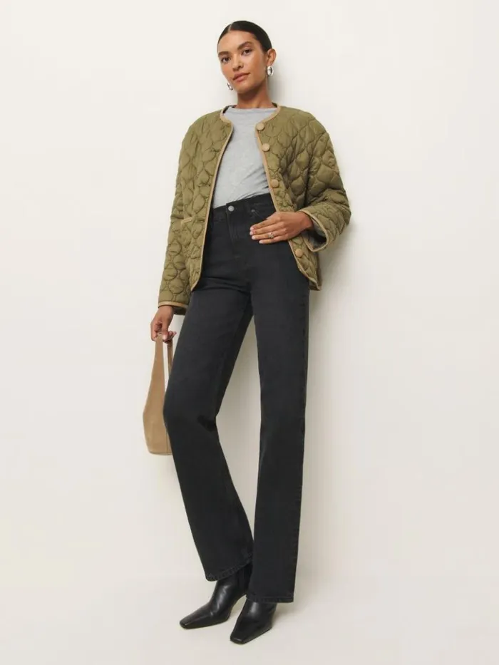 Clothing The Reformation Max Slim Tee Heather Grey