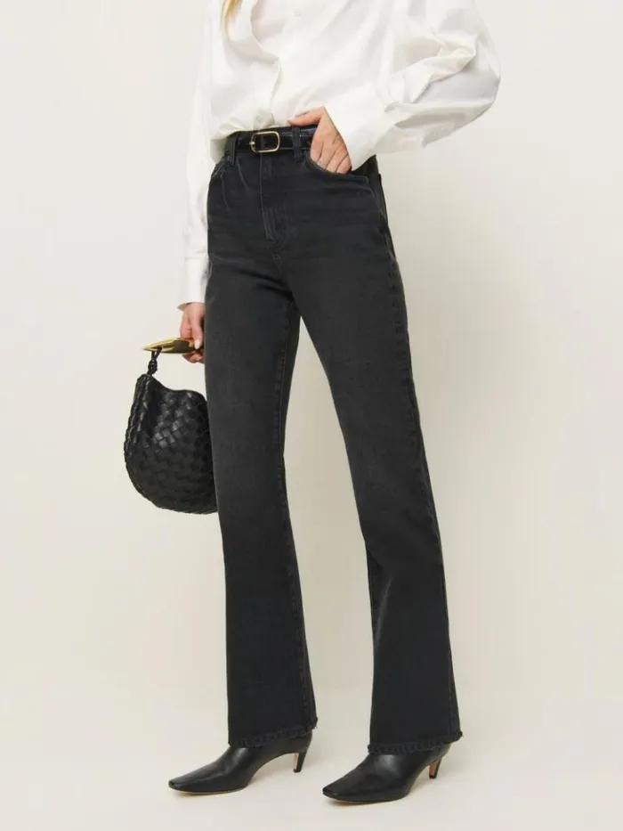 Clothing The Reformation Mia High Rise Vintage Bootcut Jeans Trinity