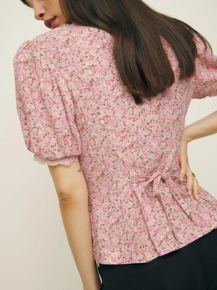 Clothing The Reformation Minette Top Rosin