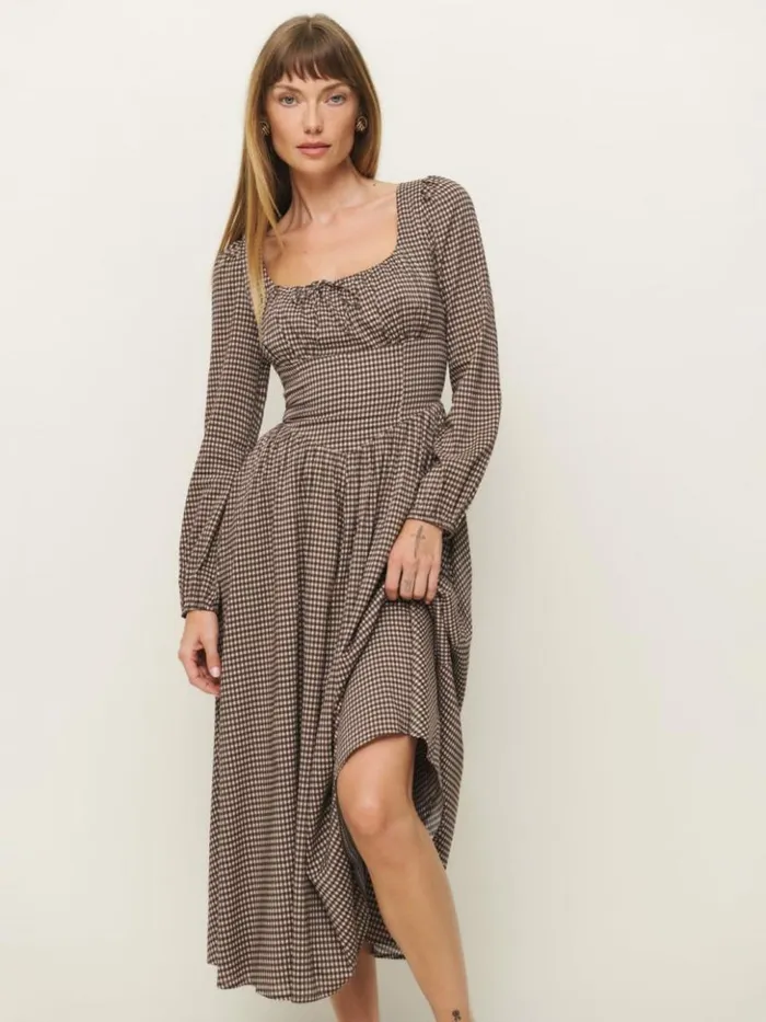 Clothing The Reformation Oria Dress Tartine Check
