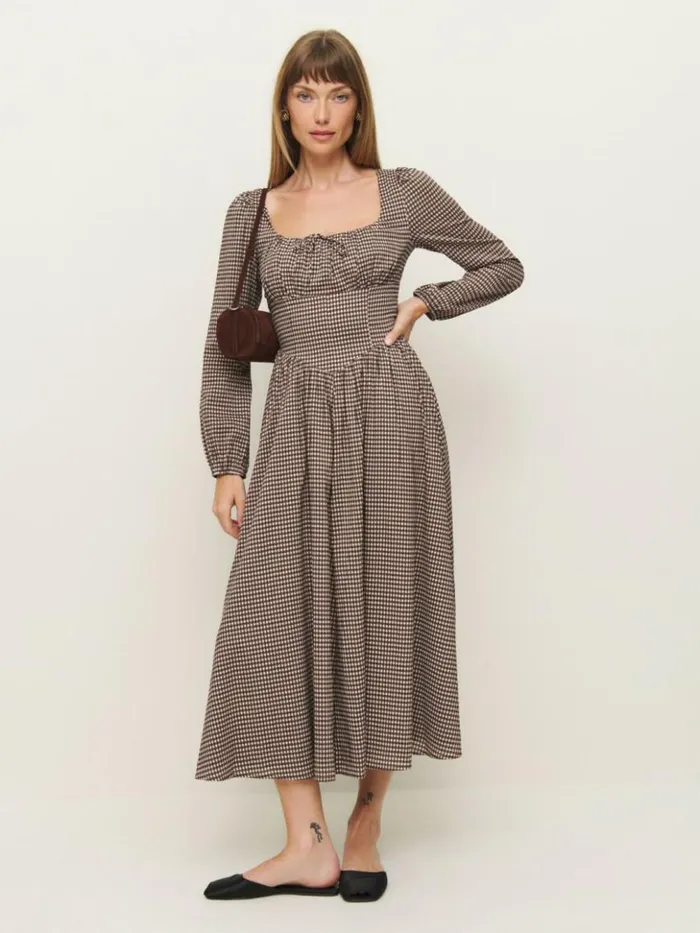 Clothing The Reformation Oria Dress Tartine Check
