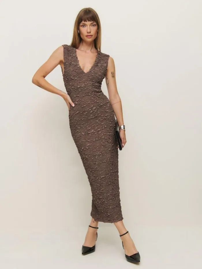 Clothing The Reformation Palm Knit Dress Fog