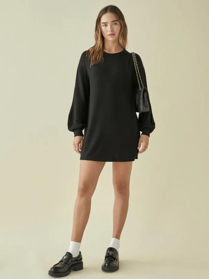 Clothing The Reformation Radlee Knit Dress Black