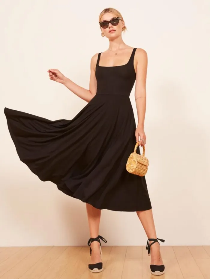 Clothing The Reformation Rou Knit Dress Black