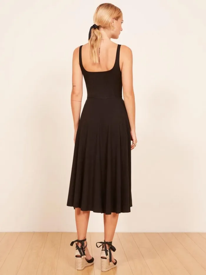 Clothing The Reformation Rou Knit Dress Black