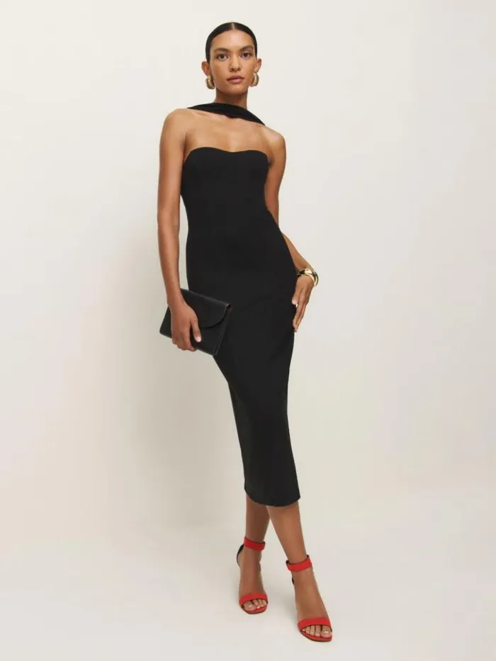 Clothing The Reformation Royal Knit Dress Black