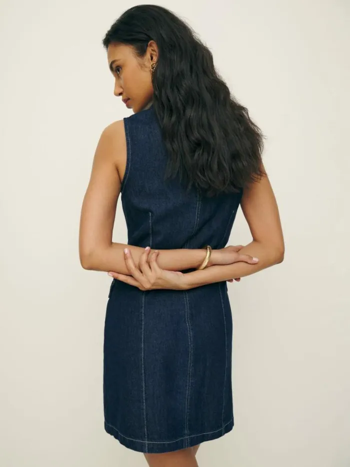 Clothing The Reformation Savannah Denim Dress Prespa