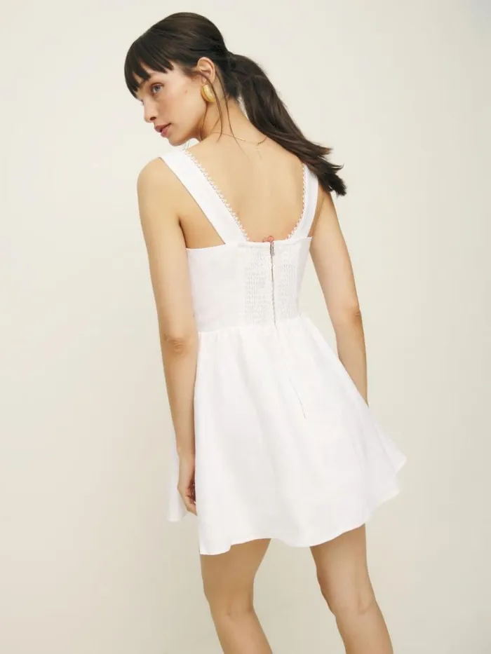 Clothing The Reformation Sheri Linen Dress White