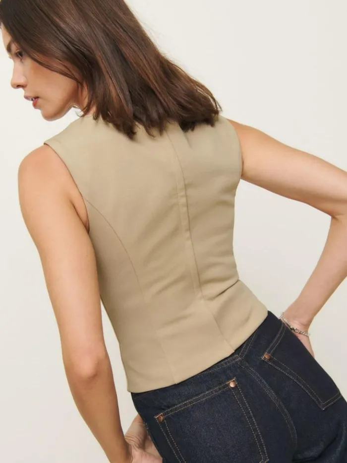Clothing The Reformation Sienna Knit Top Tan