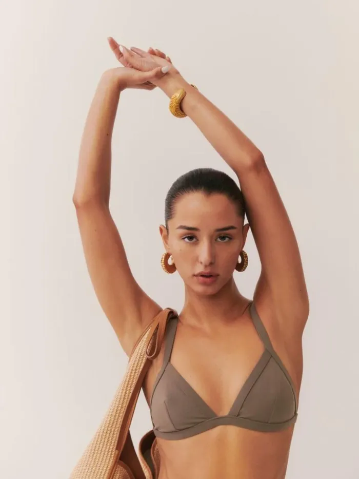 Clothing The Reformation Sunkiss Bikini Top Morel