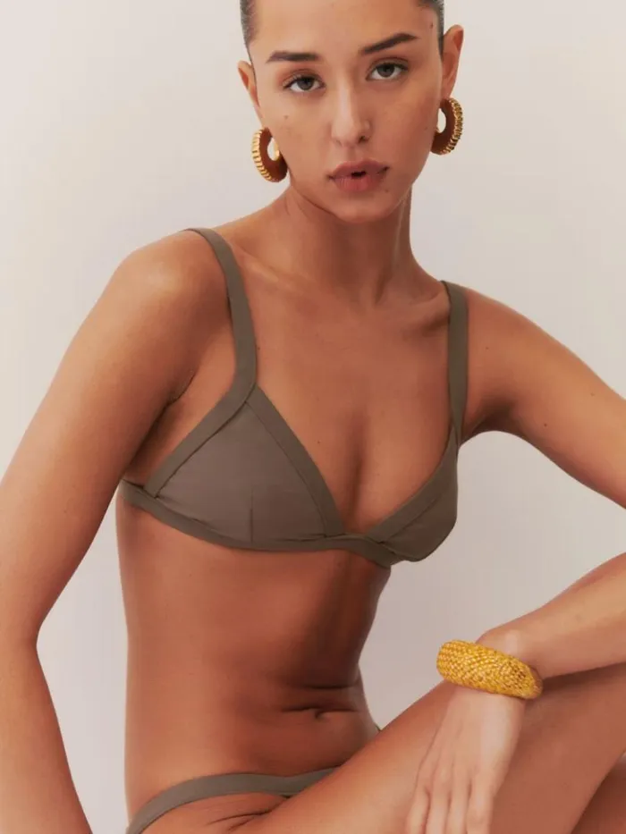 Clothing The Reformation Sunkiss Bikini Top Morel