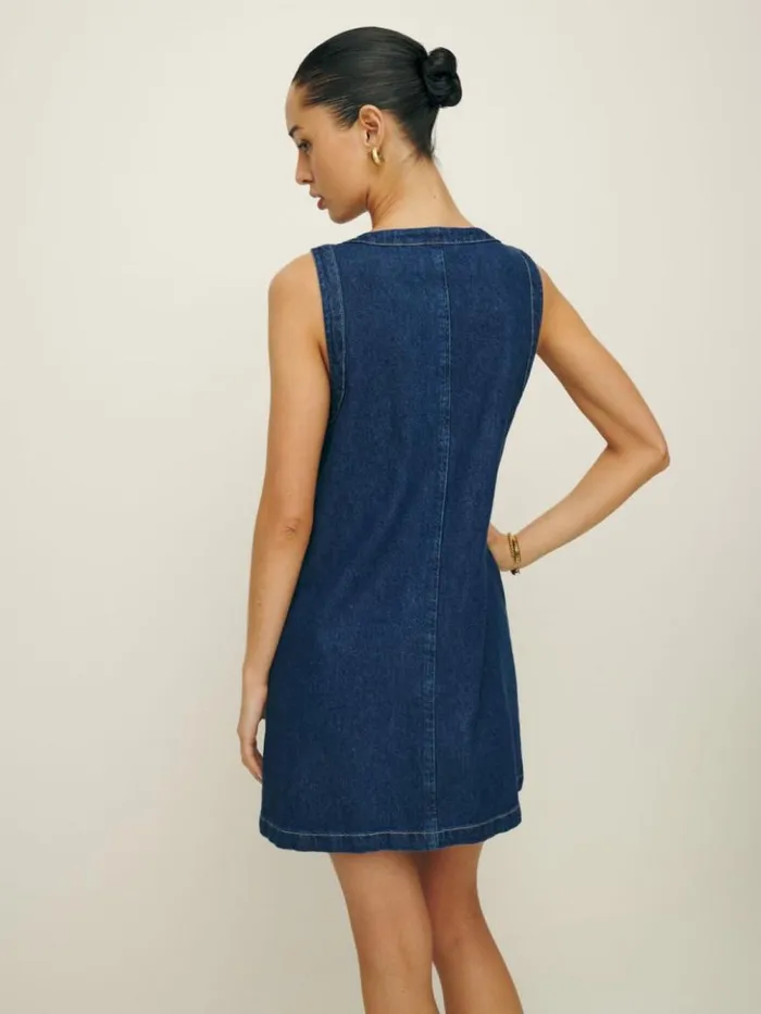 Clothing The Reformation Tropez Denim Mini Dress Salinas