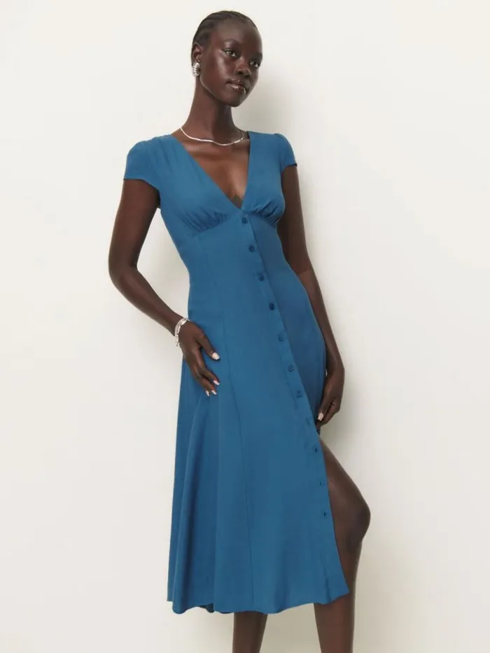 Clothing The Reformation Wilda Dress Azul