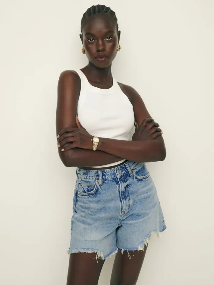 Clothing The Reformation Wilder High Rise Relaxed Jean Shorts Atwood
