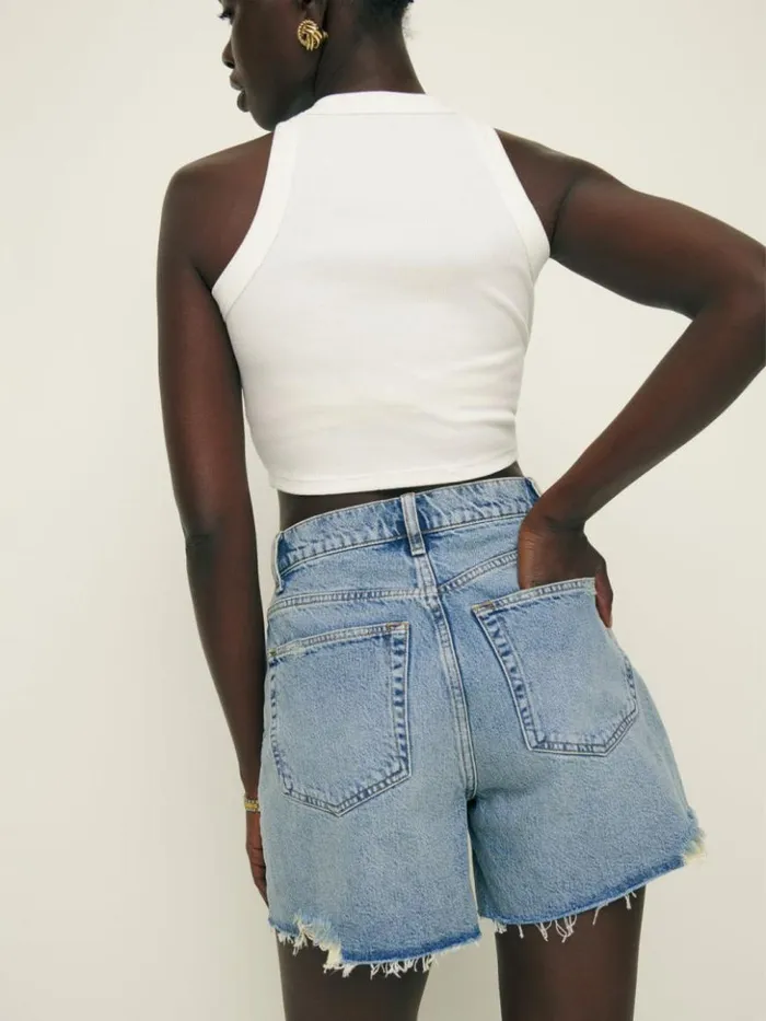 Clothing The Reformation Wilder High Rise Relaxed Jean Shorts Atwood