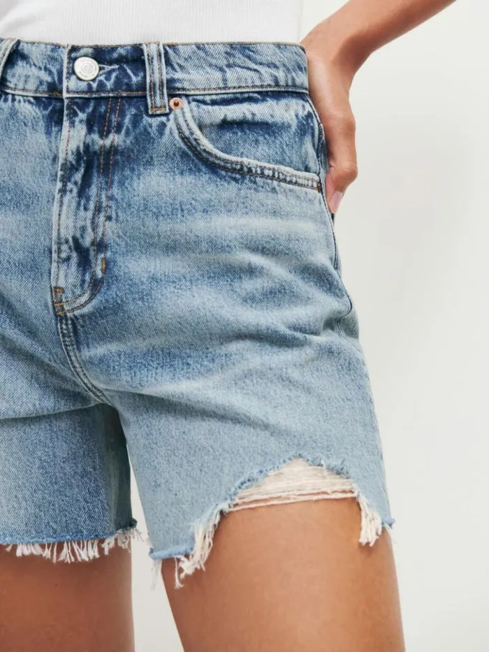 Clothing The Reformation Wilder High Rise Relaxed Jean Shorts Atwood
