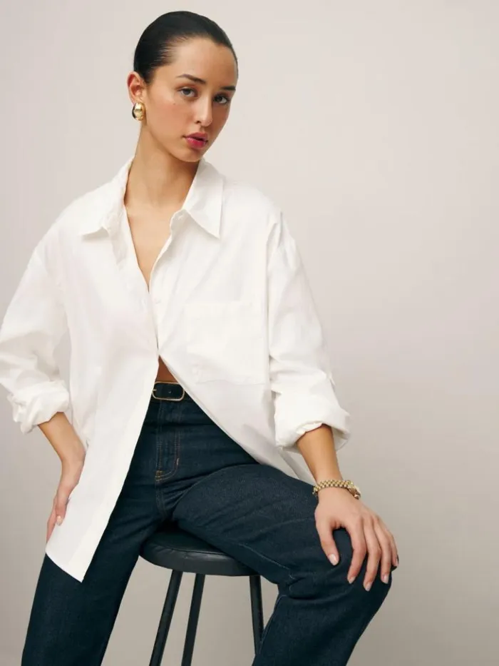 Clothing The Reformation Will Oversized Shirt White