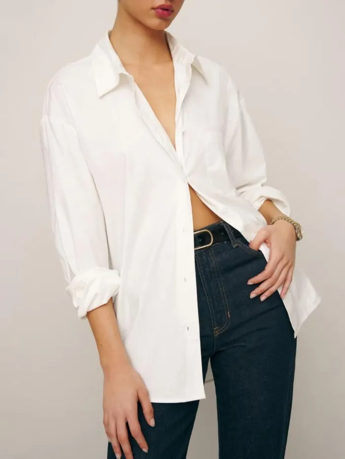 Clothing The Reformation Will Oversized Shirt White