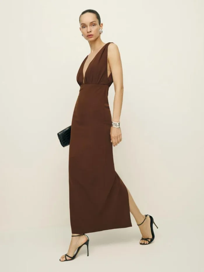 ClothingWeddings The Reformation Velda Dress Chocolate