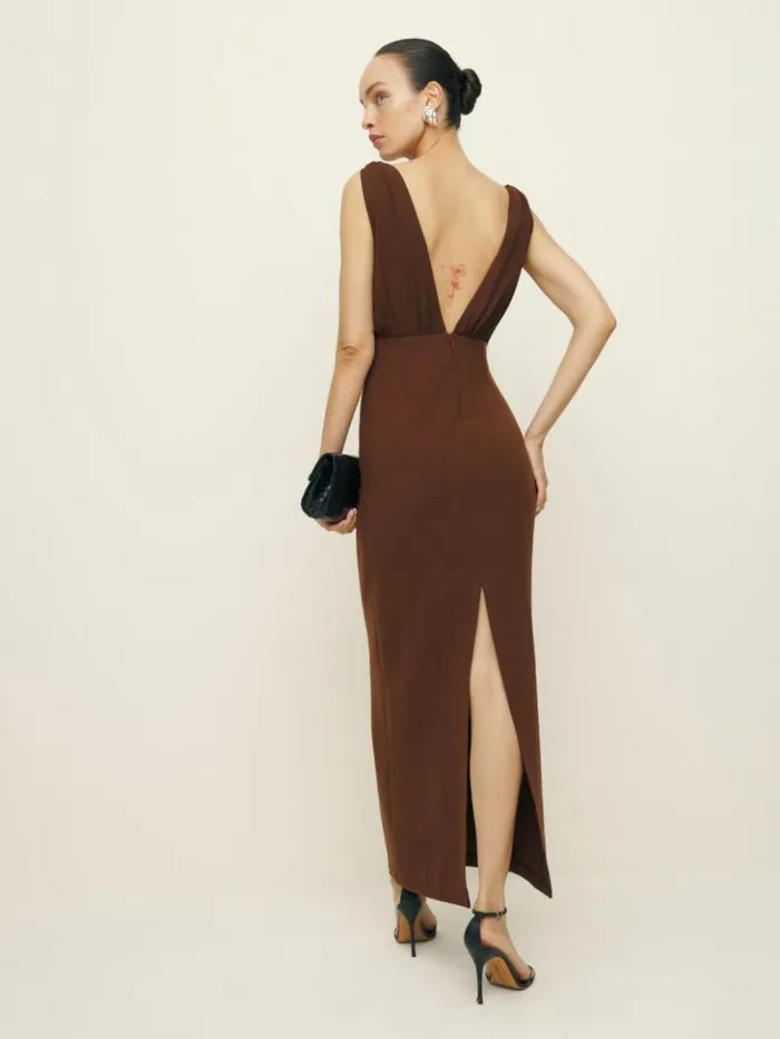 ClothingWeddings The Reformation Velda Dress Chocolate
