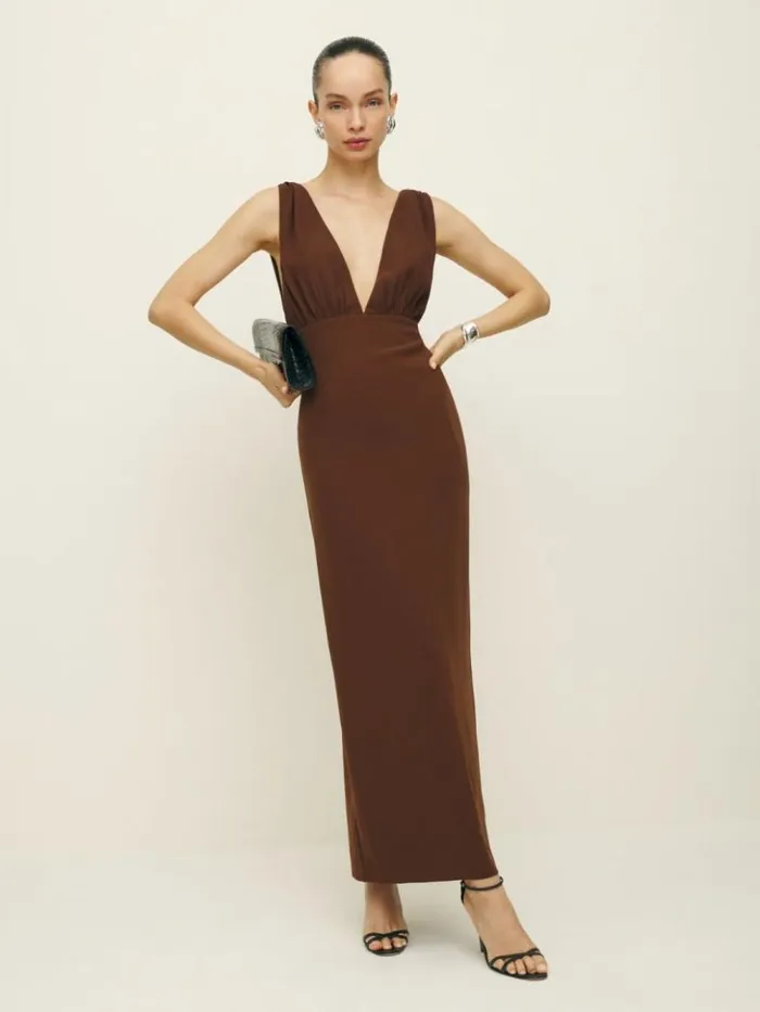ClothingWeddings The Reformation Velda Dress Chocolate