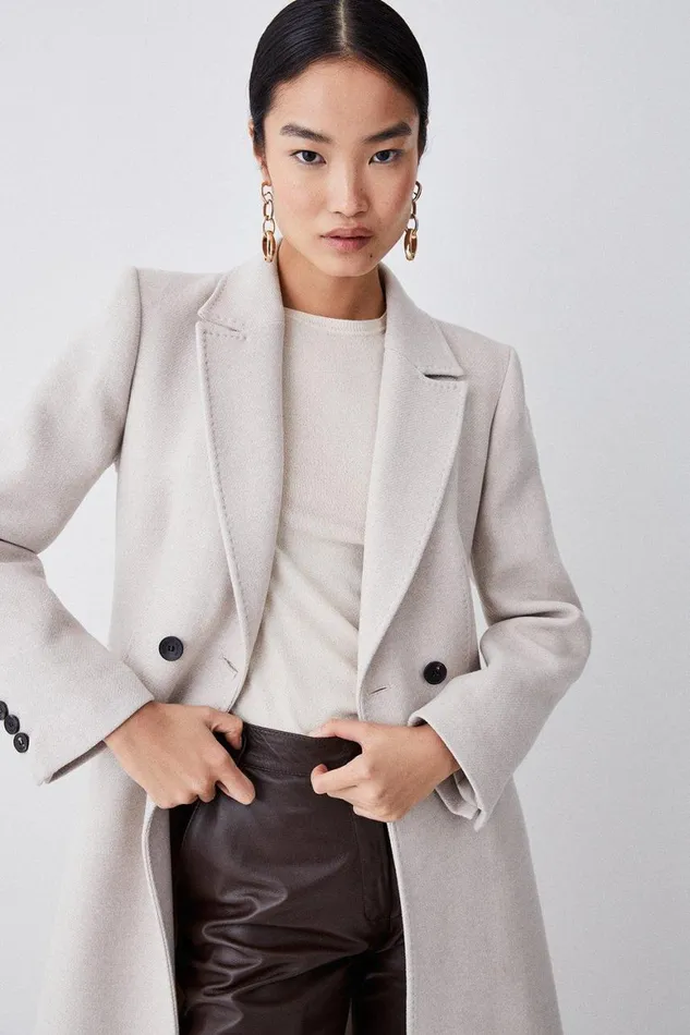 Coats and Jackets Women Karen Millen Italian Wool Fitted Coat