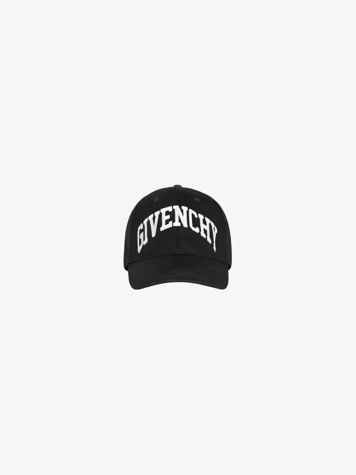 College Embroidered Cap In Cotton Black Men Givenchy Beanies and Caps