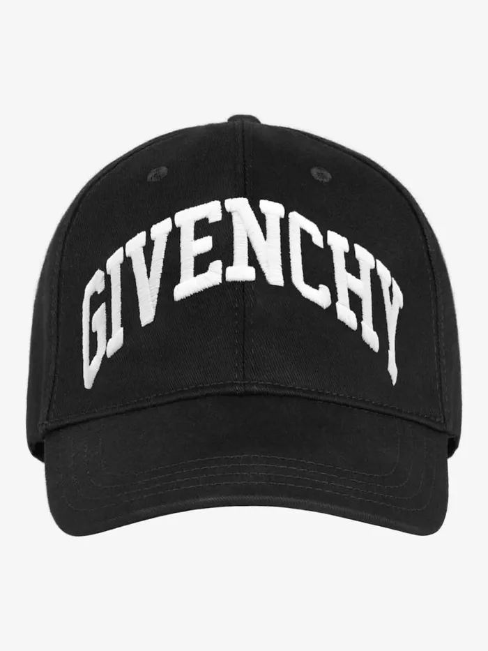 College Embroidered Cap In Cotton Black Men Givenchy Beanies and Caps