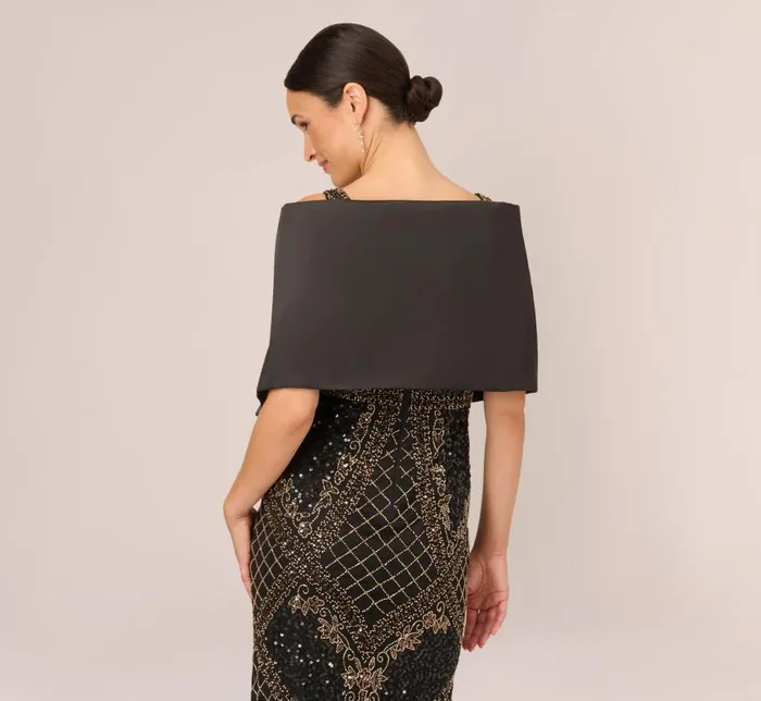 Cover Ups Womens Adrianna Papell Mikado Wrap With Stone Embellished Pin In Black