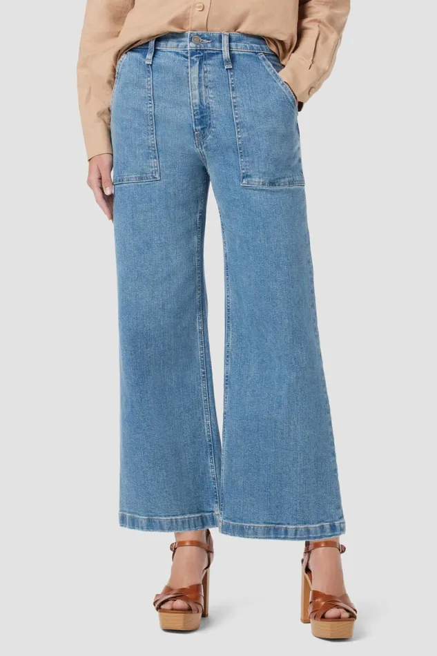 Cropped Women Hudson Jeans Jodie HighRise Wide Leg Crop Jean West Lake