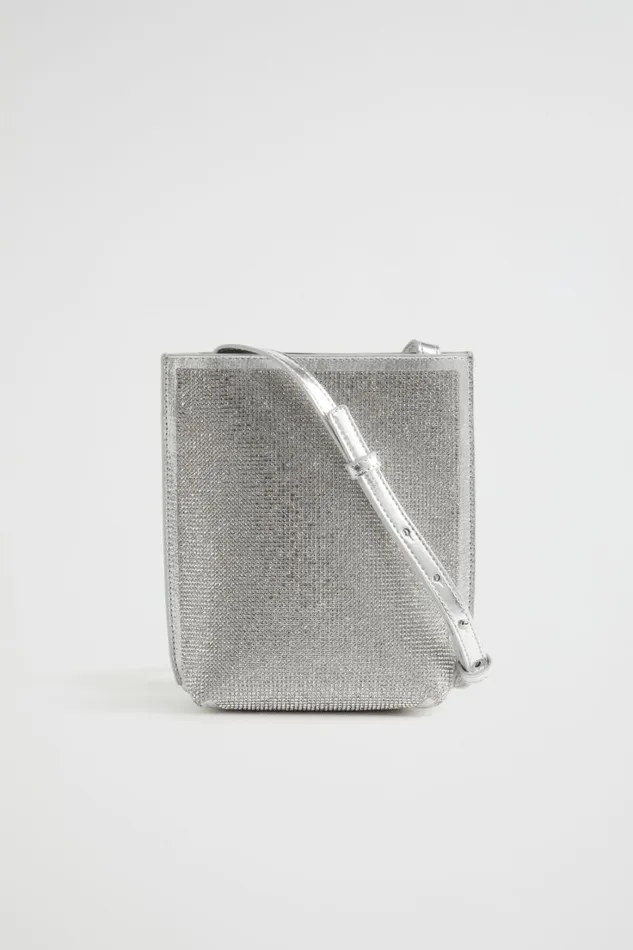 Cross Body Woman Seed Heritage Embellished Crossbody Pouch Silver