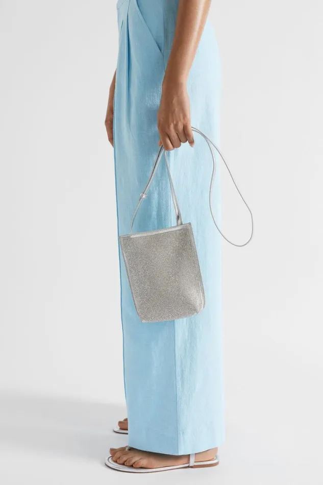 Cross Body Woman Seed Heritage Embellished Crossbody Pouch Silver