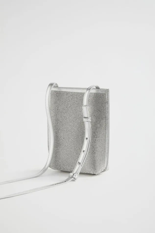 Cross Body Woman Seed Heritage Embellished Crossbody Pouch Silver