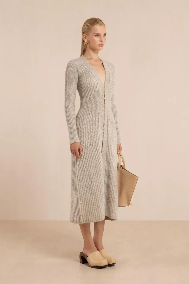 Cult Gaia Bessiana Knit Dress Fog Women Dresses