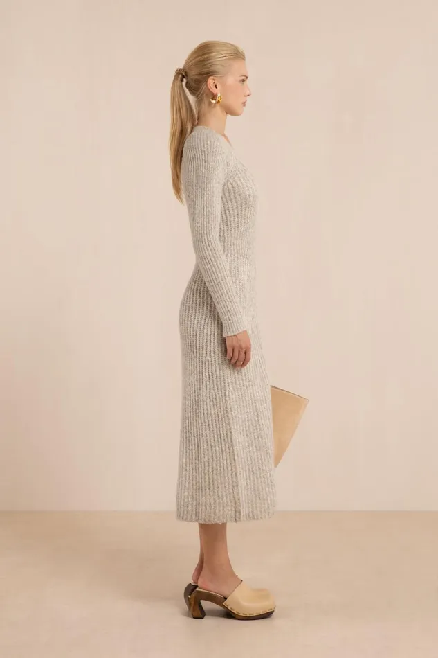 Cult Gaia Bessiana Knit Dress Fog Women Dresses