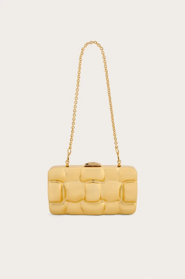 Cult Gaia Darcy Clutch Shiny Gold Women Clutches