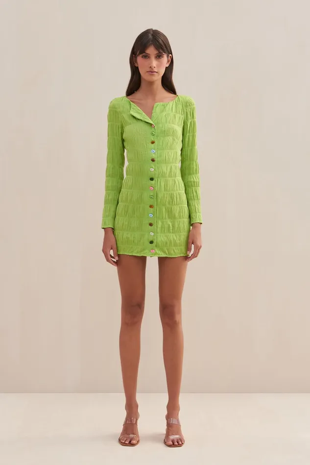 Cult Gaia Lafina Dress Lime Women Dresses