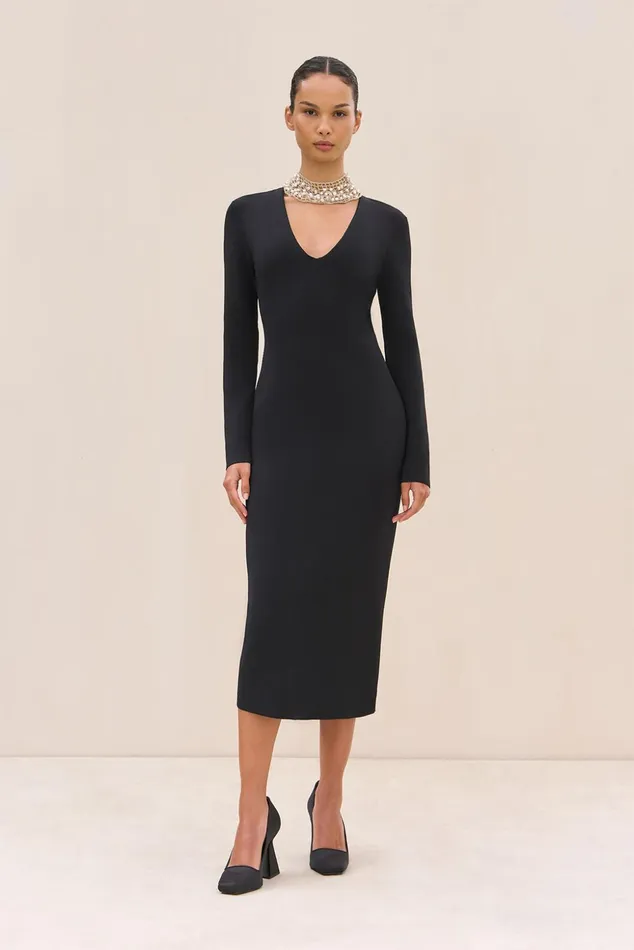Cult Gaia Shyla Knit Dress Black Women Dresses