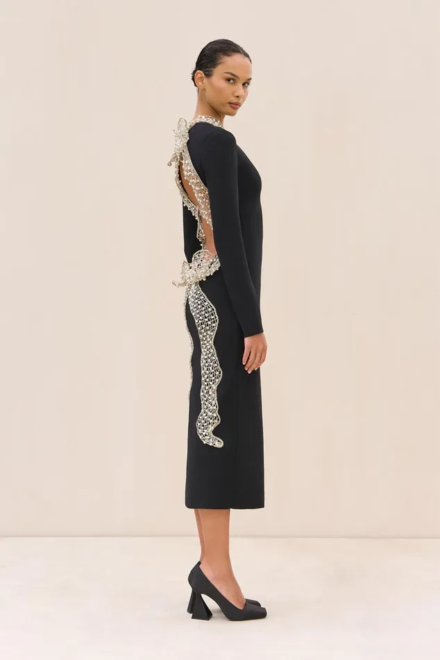 Cult Gaia Shyla Knit Dress Black Women Dresses