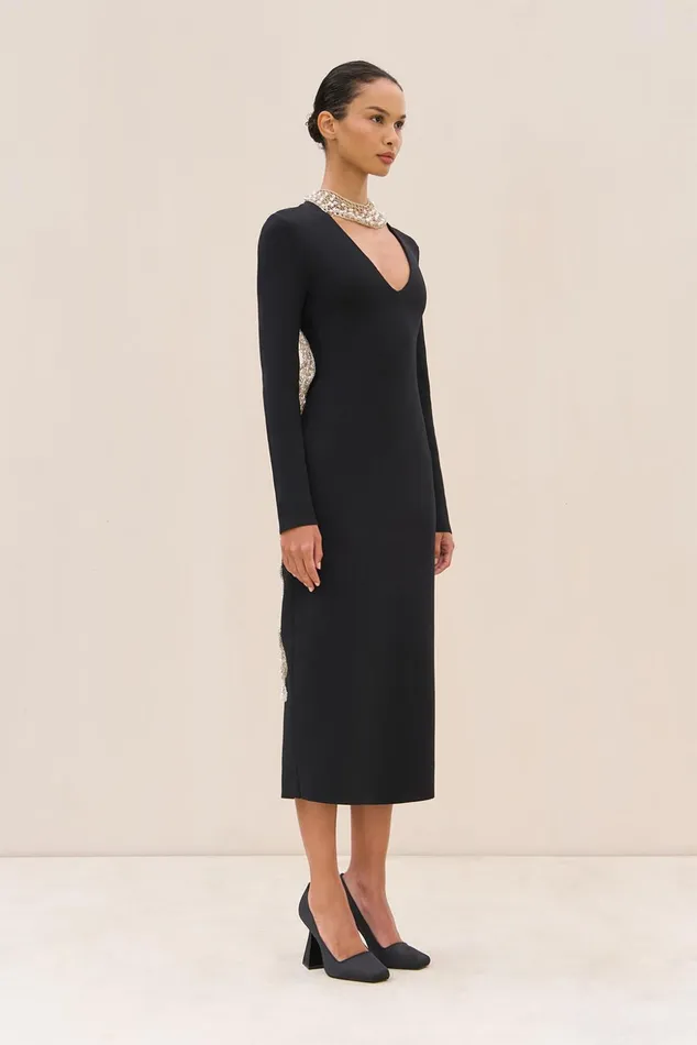Cult Gaia Shyla Knit Dress Black Women Dresses