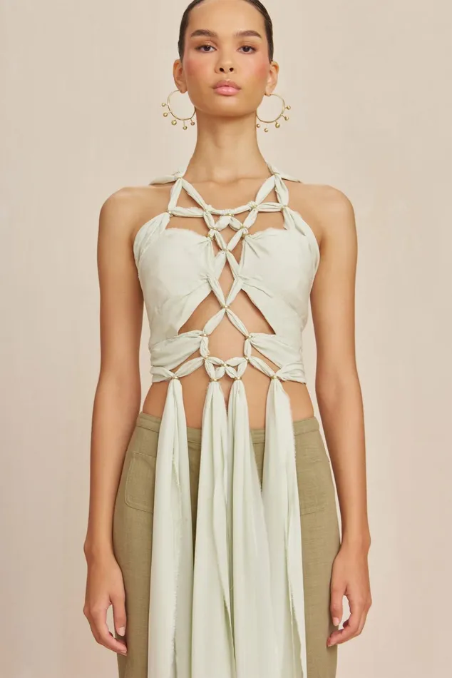 Cult Gaia Taija Top Honeydew Women Tops