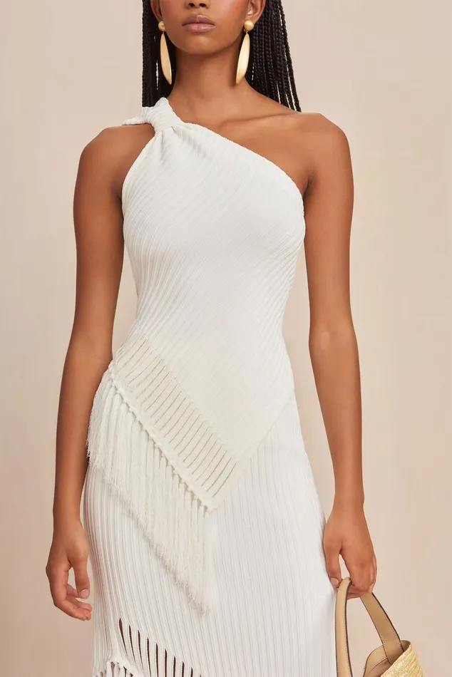 Cult Gaia Trista Knit Top Off White Women Knits