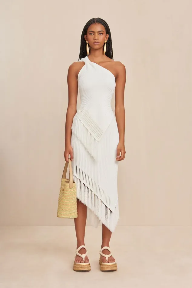 Cult Gaia Trista Knit Top Off White Women Knits