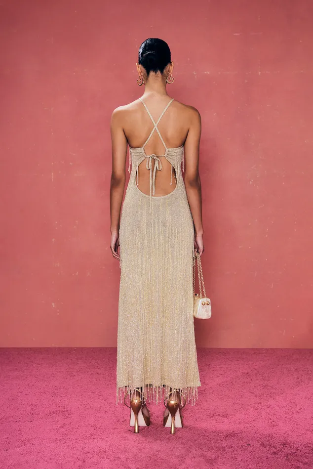 Cult Gaia Zion Knit Gown Light Gold Women Dresses Cult Gaia Zion Knit Gown Light Gold Women Dresses