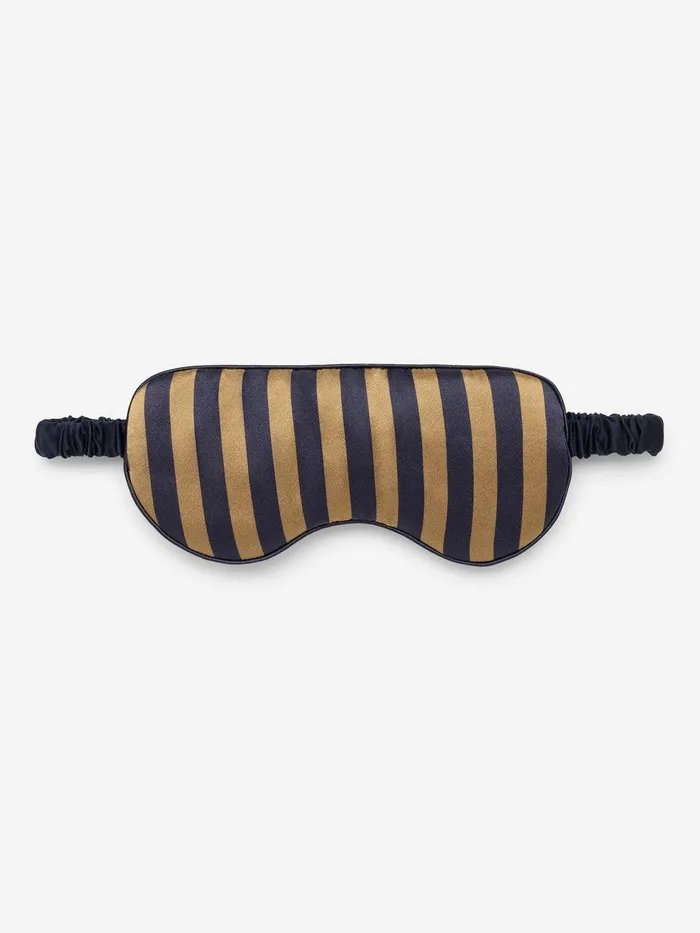 Derek Rose Eye Mask Brindisi 107 Silk Satin Navy MenWomen Eye Masks