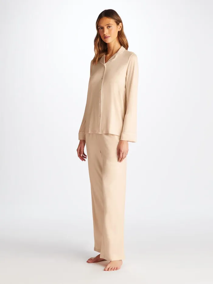 Derek Rose Pajamas Lara Micro Modal Stretch Cream Women Jersey Pajamas