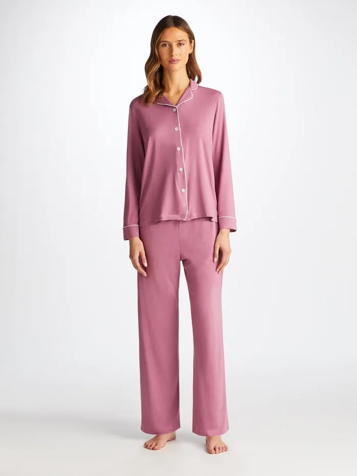 Derek Rose Pajamas Lara Micro Modal Stretch Orchid Purple Women Jersey Pajamas
